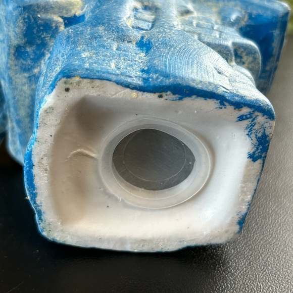 Upcycled  Bird Ceramic Bank Shelf Sitter Spring Country Cottage Blue 6 X 6 - Picture 13 of 15